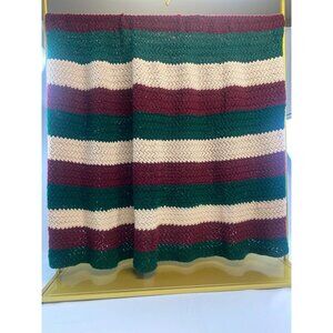 Vintage Granny Afghan Crocheted Throw Blanket Retro Multicolor 67.5''x72''